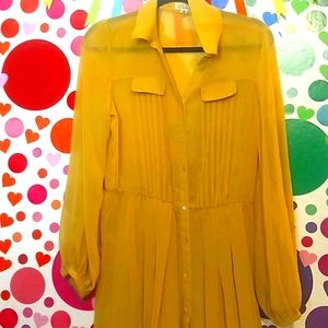 Mustard yellow sheer dress